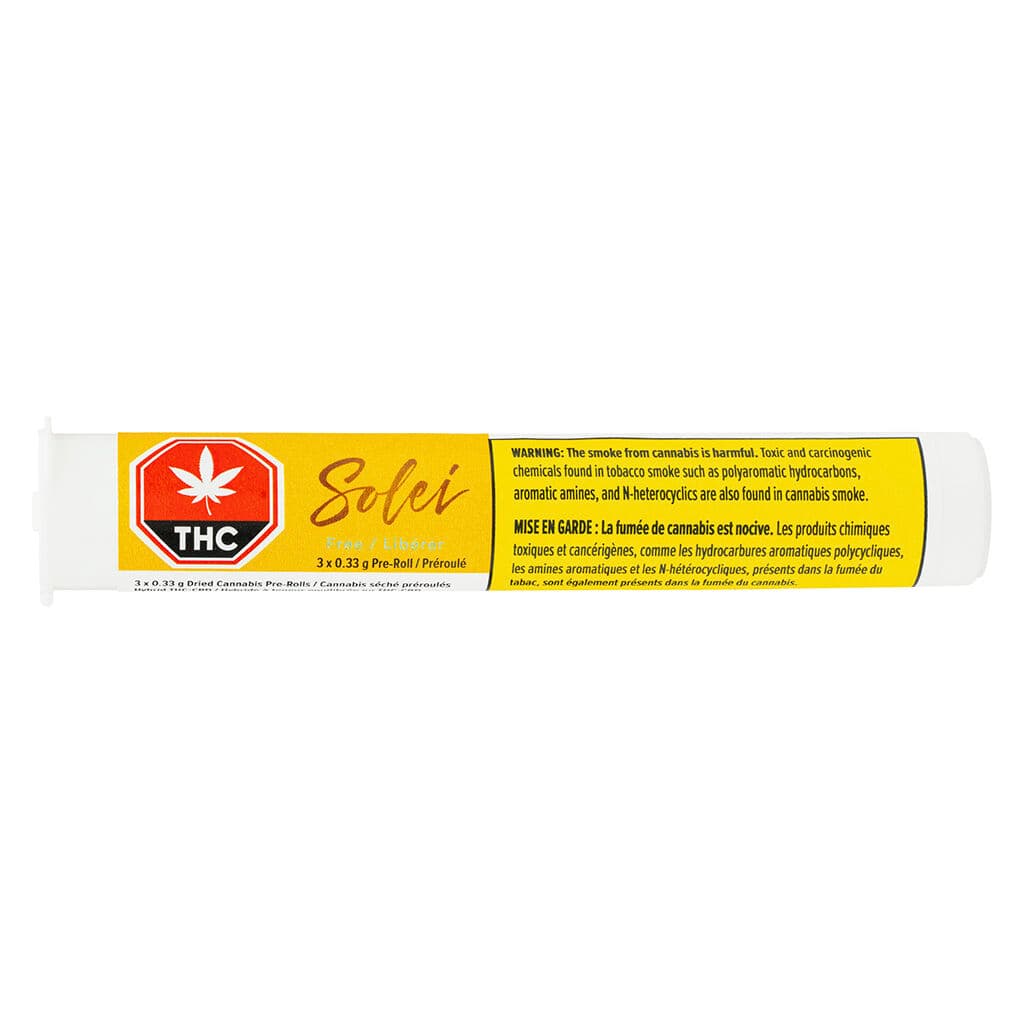 Solei - Free (Swiss Gold x Cannatonic) Pre-Rolls - 3x0.33g