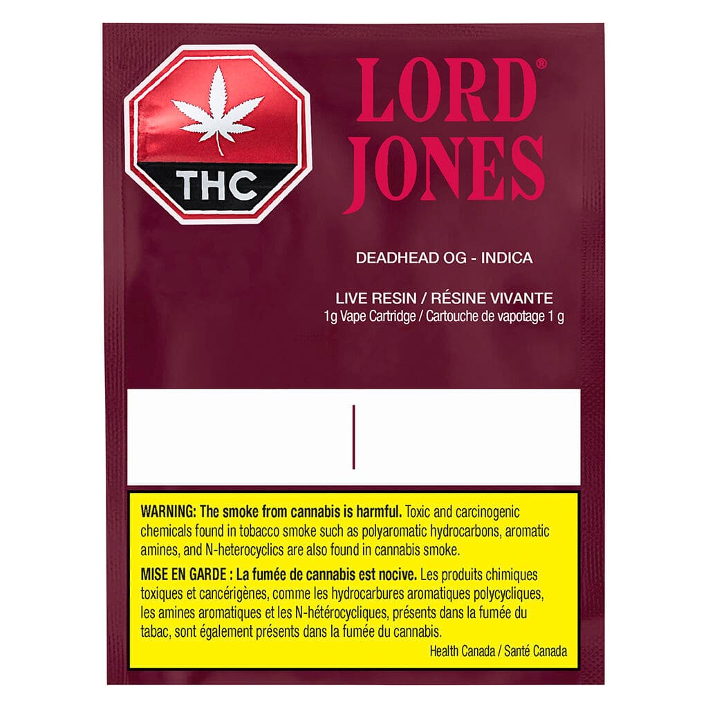 Lord Jones - Pure Live Resin Vape - Deadhead OG (510 Cartridge) - 1g