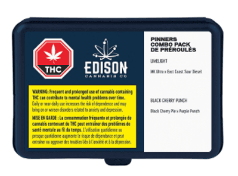 Edison - Limelight (Ultra Sour) + Black Cherry Punch (Black Cherry Pie x Purple Punch) Pre-Roll Combo Pack - 10x0.35g