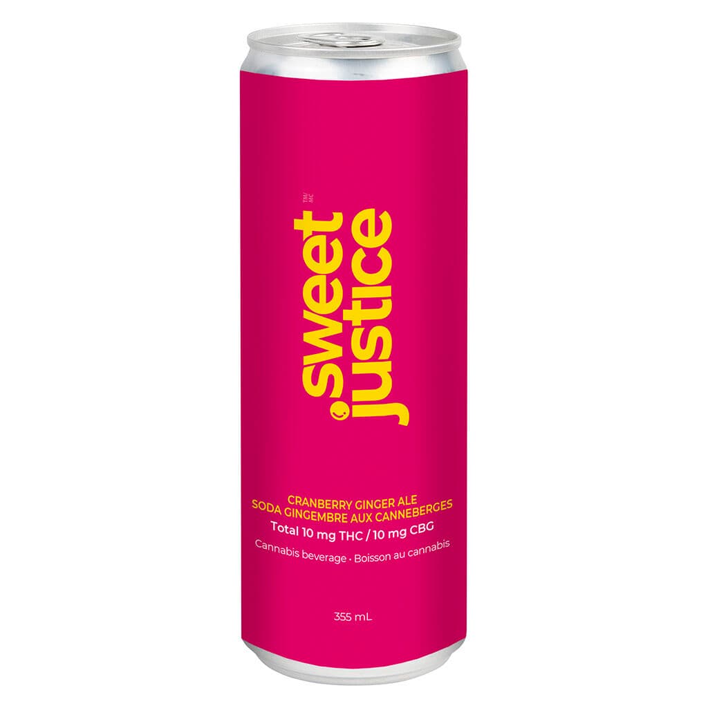 Sweet Justice - Cranberry Ginger Ale 10 THC + 10 CBG - 355mL