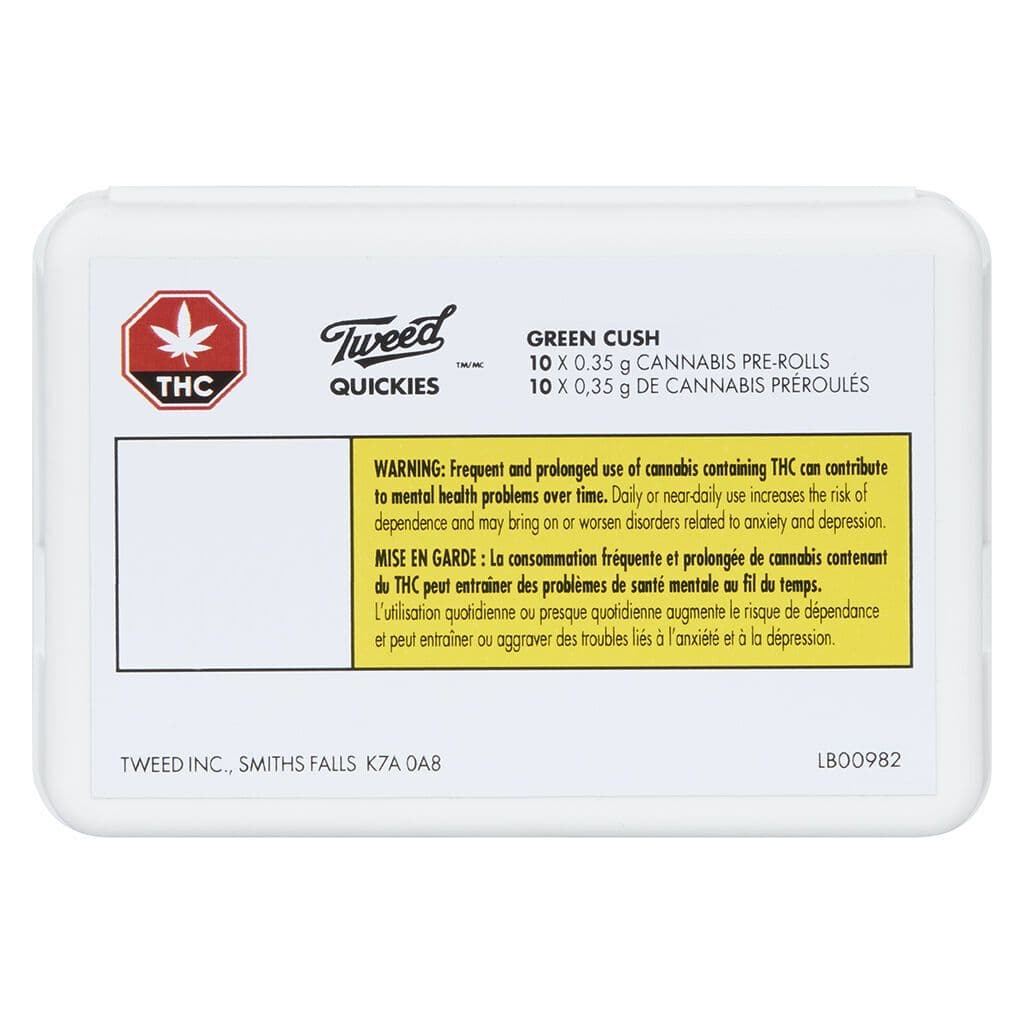 Tweed - Quickies Green Cush Pre-Roll - 10x0.35g
