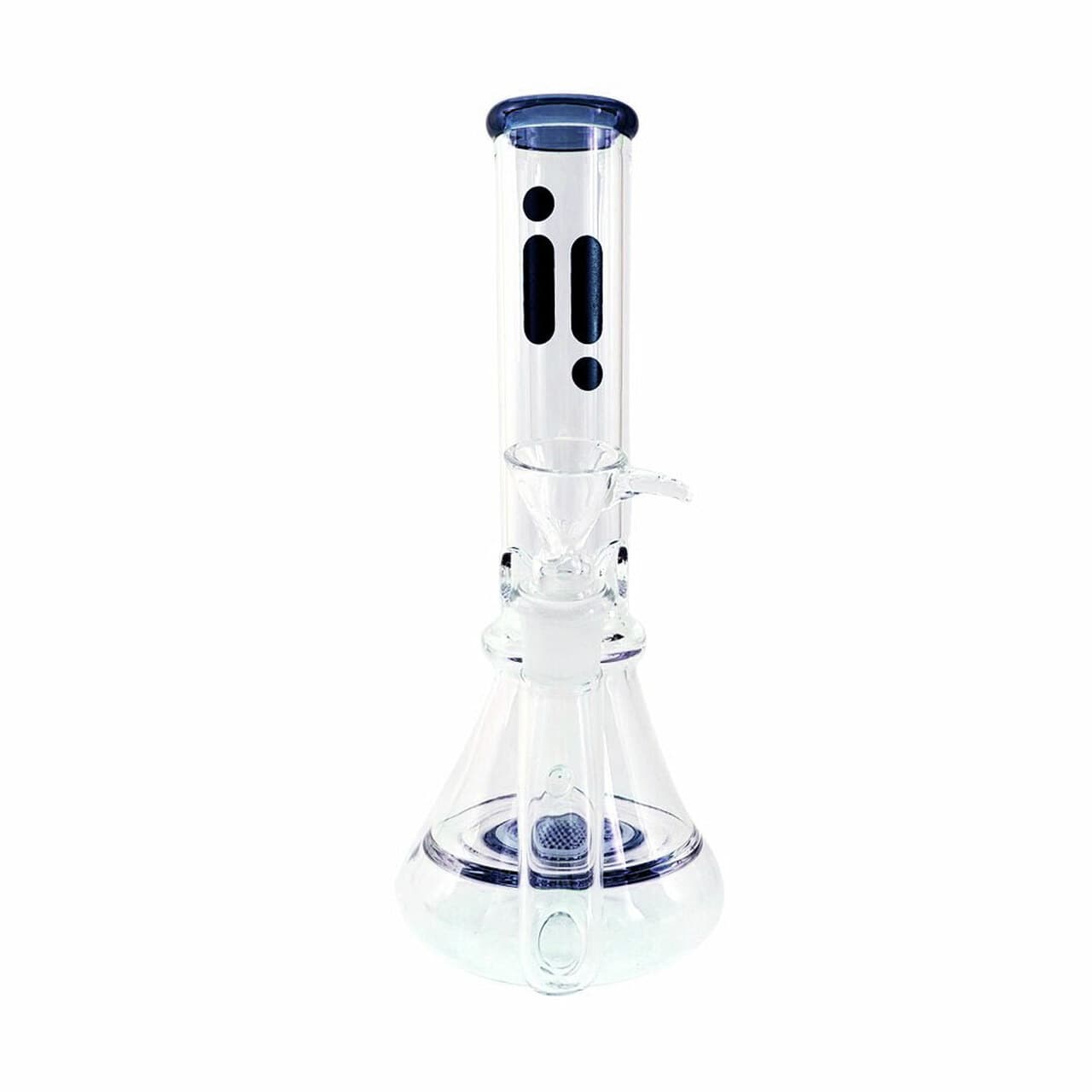 Infyniti 10 Bong"""" Beaker w/Disc Perc Ice Pinch & Color Accent""