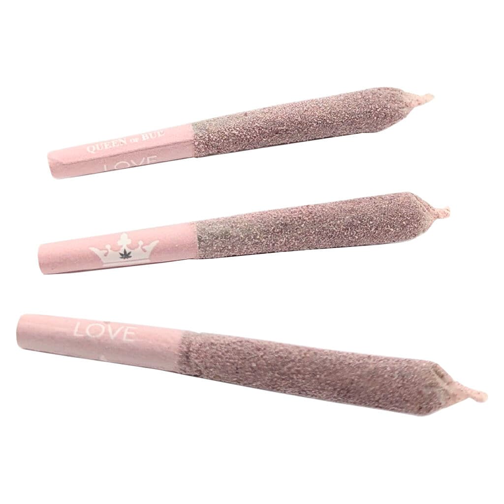 Queen of Bud - Rose Quartz Infused Rose Diamond Coated Pre-Rolls - 3x0.5g